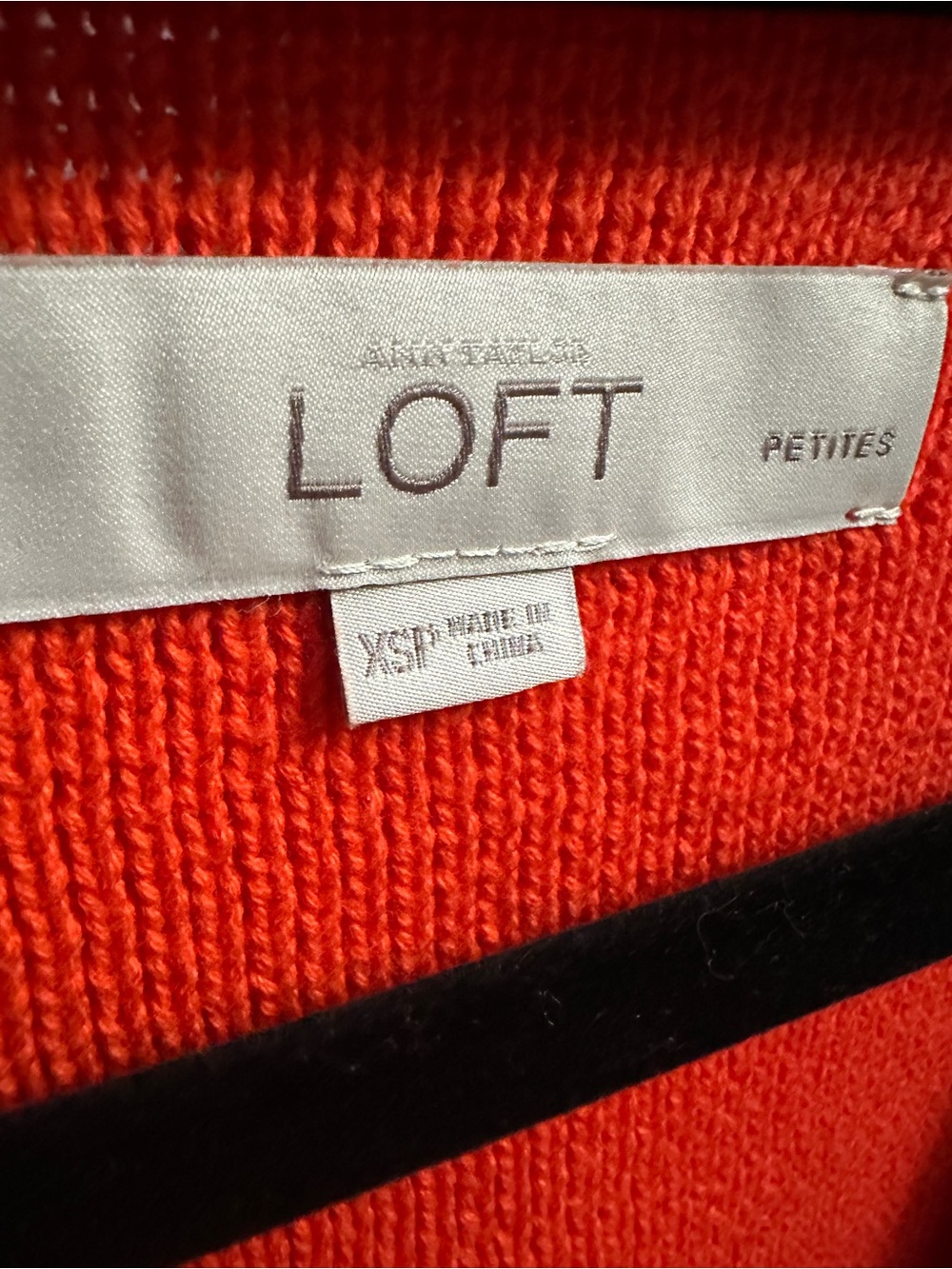 LOFT Orange Zip-Front Textured Knit Cardigan - Picture 5 of 5